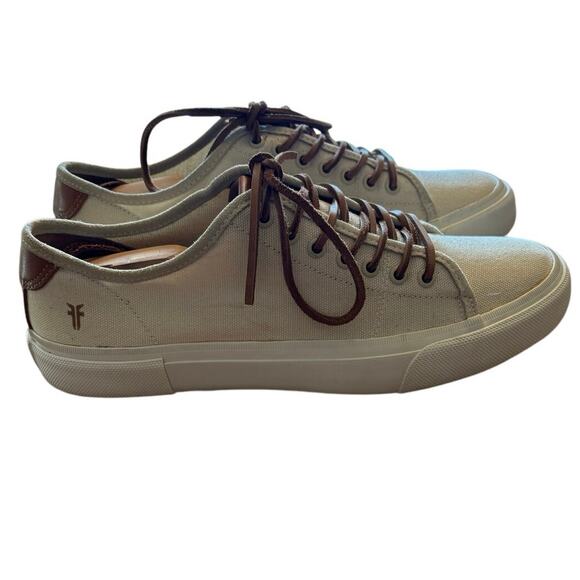Frye Ludlow Canvas Sneakers with leather laces, men’s size 12 - Picture 2 of 8